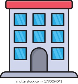 building vector flat color icon 