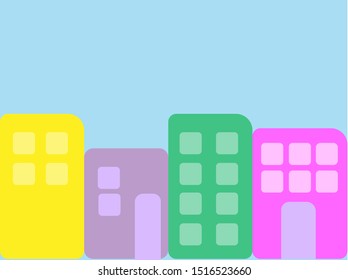 building vector with flat style