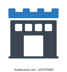 building vector glyph color icon 