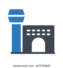 building vector glyph color icon 