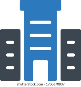building vector glyph color icon 