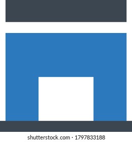 building vector glyph color icon 