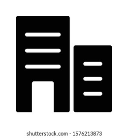 building vector glyph flat icon 