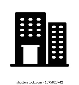 building vector glyph flat icon 