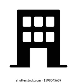 building vector glyph flat icon 