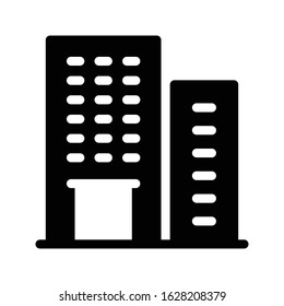 building vector glyph flat icon 