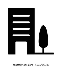 building vector glyph flat icon 