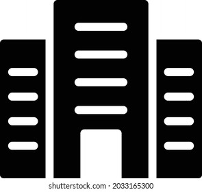 building vector glyph flat icon