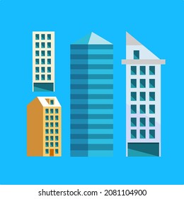 building vector icon for background illustration with flat design style