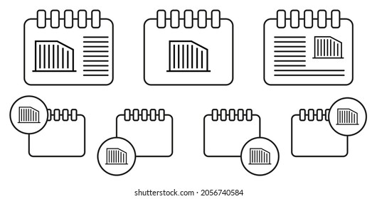Icono de vector de construcción en la ilustración de conjunto de calénder para ui y ux, sitio web o aplicación móvil