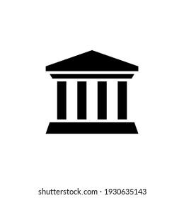 Building vector icon. Column building bank or theater symbol isolated on white background. Vector EPS 10