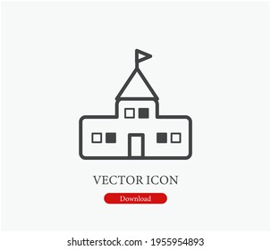 Building vector icon. Editable stroke. Symbol in Line Art Style for Design, Presentation, Website or Apps Elements, Logo. Pixel vector graphics - Vector