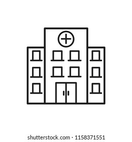 building vector icon, hospital icon in trendy flat style 
