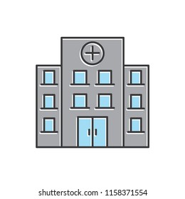 building vector icon, hospital icon in trendy flat style 