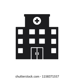 building vector icon, hospital icon in trendy flat style 