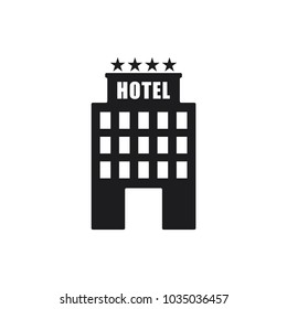 building vector icon, hotel sign 