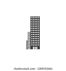 Building vector icon. Building illustration black an white vector icon isolated on white background - Vector. Building icon.