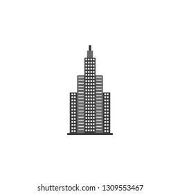 Building vector icon. Building illustration black an white vector icon isolated on white background - Vector. Building icon.