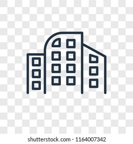 Building vector icon isolated on transparent background, Building logo concept