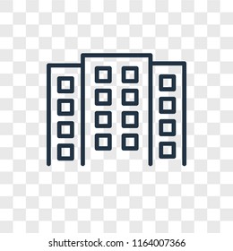 Building vector icon isolated on transparent background, Building logo concept
