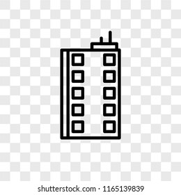Building vector icon isolated on transparent background, Building logo concept