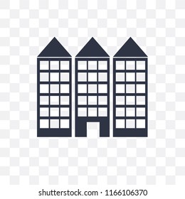 Building vector icon isolated on transparent background, Building logo concept