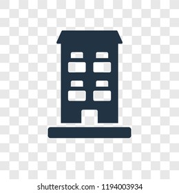 Building vector icon isolated on transparent background, Building transparency logo concept