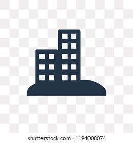 Building vector icon isolated on transparent background, Building transparency concept can be used web and mobile