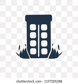 Building vector icon isolated on transparent background, Building transparency concept can be used web and mobile