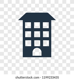 Building vector icon isolated on transparent background, Building transparency logo concept