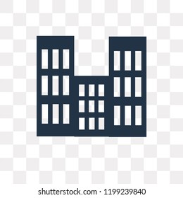 Building vector icon isolated on transparent background, Building transparency concept can be used web and mobile