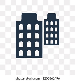 Building vector icon isolated on transparent background, Building transparency concept can be used web and mobile