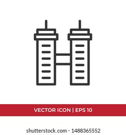 Building vector icon in modern design style for web site and mobile app