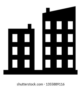 Building vector icon. monochrome vector icon illustration.