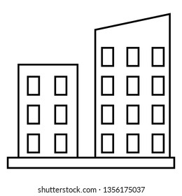 Building vector icon. monochrome vector icon illustration.