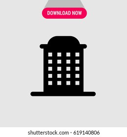 Building Vector Icon, Multi-storey building symbol. Simple, modern flat vector illustration for mobile app, website or desktop app 