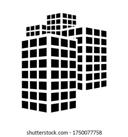 Building vector icon on white background.