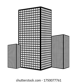 Building vector icon on white background.