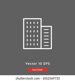 Building vector icon. Residental house symbol. Best modern flat pictogram illustration for web and mobile apps design