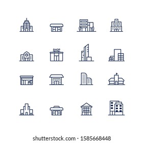 Building vector icon set design