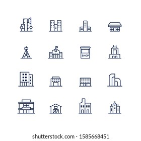 Building vector icon set design