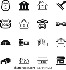 building vector icon set such as: finance, tool, commercial, grocery, collection, door, garage, wall, grunge, cartoon, measurement, stock, window, cargo, box, out, object, shipping, gym, strong