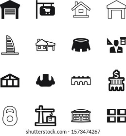 building vector icon set such as: mortgage, savings, warm, roof, fitness, signage, growth, city, ornate, garden, team, icons, environment, vintage, light, cargo, energy, tournament, money, industrial
