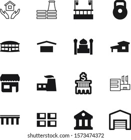building vector icon set such as: care, hangar, job, shiny, roman, restaurant, storefront, golden, culture, loan, university, hand, industry, minaret, urban, office, smoke, drawing, station, strength