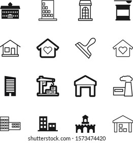 building vector icon set such as: rent, lifting, lift, museum, fort, square, high, decorative, kingdom, fantasy, rise, tool, power, judicial, hospital, arch, whey, protein, castle, hotel, wheel