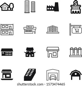 building vector icon set such as: buildings, antique, board, grain, ornamental, equipment, stone, open, simple, high, template, 3d, finance, temple, ambulatory, light, logistic, car, investment
