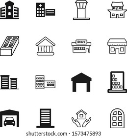 building vector icon set such as: terminal, investment, temple, lego, health, storage, toy, stock, centre, asia, property, industry, oriental, transport, service, frame, button, decorative, culture