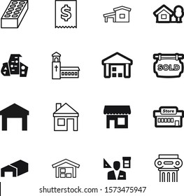 building vector icon set such as: document, shopping, classic, facade, restaurant, shelter, brick, spiritual, out, cost, barn, ancient, culture, architect, cabin, greek, grunge, person, chalet