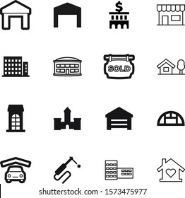 building vector icon set such as: logo, nature, facade, botanical, barn, lodge, train, roof, plane, tourism, hut, ecology, agronomy, journey, icons, mark, library, grow, repair, hangar, block, office