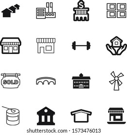 building vector icon set such as: town, healthy, lines, office, abstract, heavy, bcaa, bottle, success, technology, three, environment, agriculture, logo, exercise, workout, flour, museum, strength